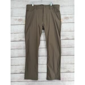 prAna Brion Slim Pant II Mens 40x34 Brown Tapered Leg Stretch Outdoor NEW